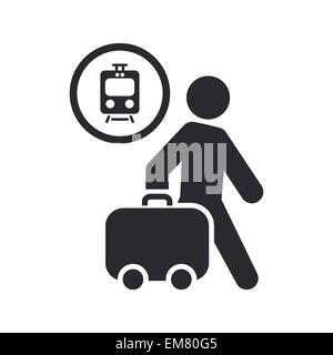 Vector illustration of isolated travel train icon Stock Vector