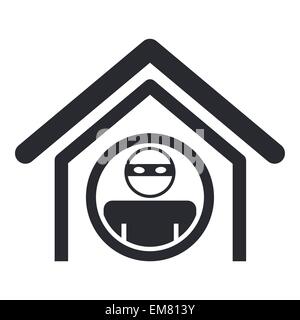 Vector illustration of single home thief icon Stock Vector
