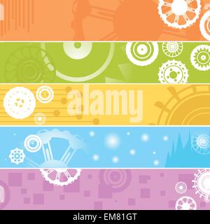 web banners, gears Stock Vector