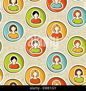 Social networks users people pattern Stock Vector
