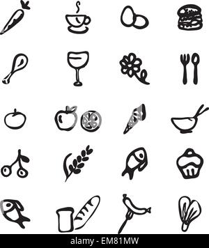 utensils and food daily wallpaper Stock Vector