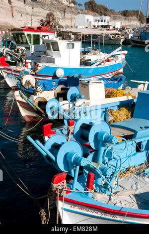 Griechenland, Kykladen, Santorini, Vlichada, Fischerhafen Stock Photo