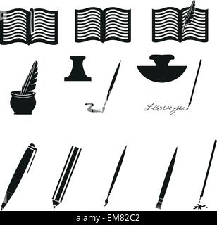 writing and painting icons Stock Vector