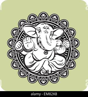 Creative illustration of Hindu Lord Ganesha Stock Vector