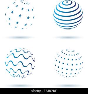 Abstract set of globe icons Stock Vector
