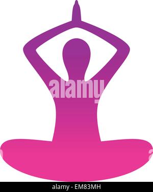 Woman excercising yoga silhouette isolated on white