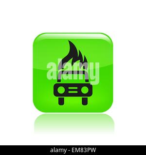 Vector illustration of car burning icon Stock Vector