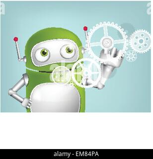 Green Robot Stock Vector