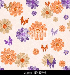 Pink grunge seamless spotty pattern Stock Vector