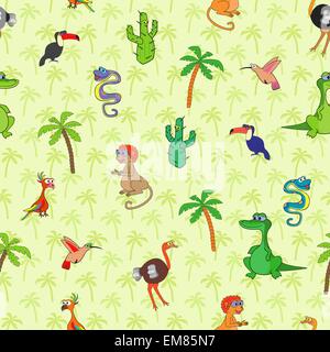 Seamless various animal pattern Stock Vector