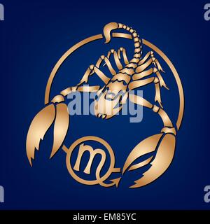 Scorpion Zodiac Sign. Vector background Stock Vector