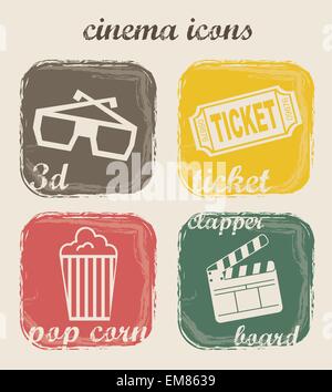 cinema icons Stock Vector