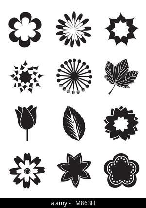 flowers icons Stock Vector