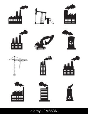 industry icons Stock Vector