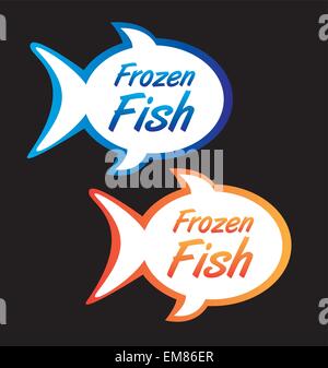 frozen fish tags Stock Vector