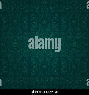 Floral vintage seamless pattern on a green background Stock Vector