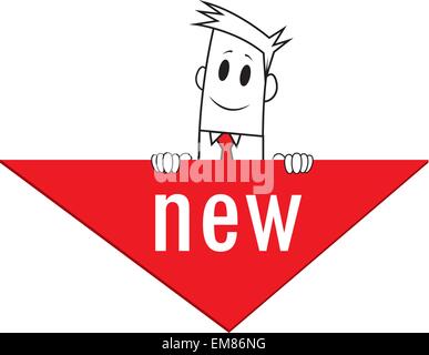 Square Guy-New Sign. Stock Vector