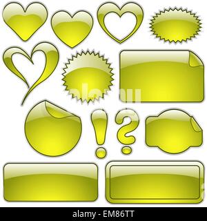 Yellow Glass Shapes Stock Vector