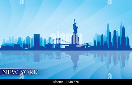 New York city skyline at day and night vector illustration Stock Vector ...