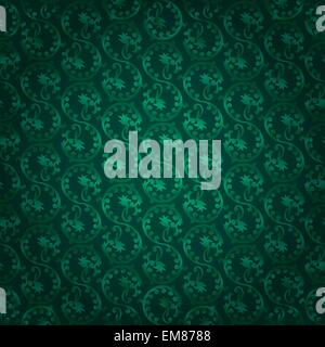 Green vintage floral seamless pattern Stock Vector