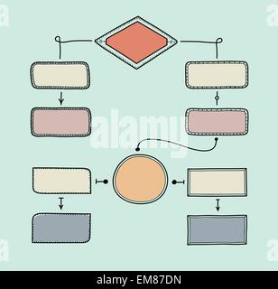 Retro flowchart illustration Stock Vector