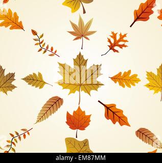 Autumn leaves seamless pattern background. EPS10 file. Stock Vector