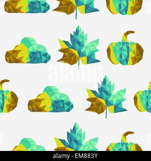 Geometric fall elements seamless pattern background. EPS10 file. Stock Vector