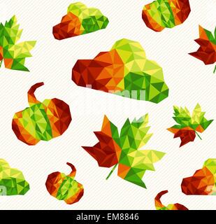 Geometric fall elements seamless pattern background. EPS10 file. Stock Vector