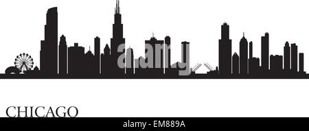 Chicago city skyline silhouette background Stock Vector