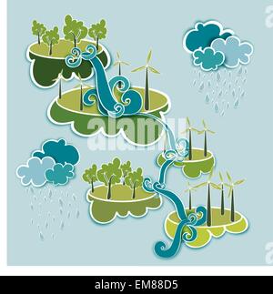 Go green energy concept Stock Vector