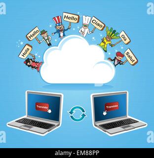 Cloud computing translate concept Stock Vector