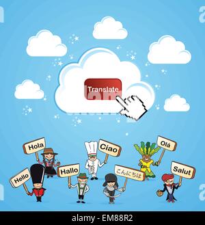 Cloud computing translate concept Stock Vector