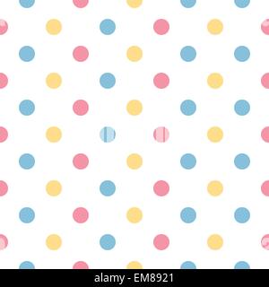 Colorful polka dot pattern in pastel colors Stock Vector