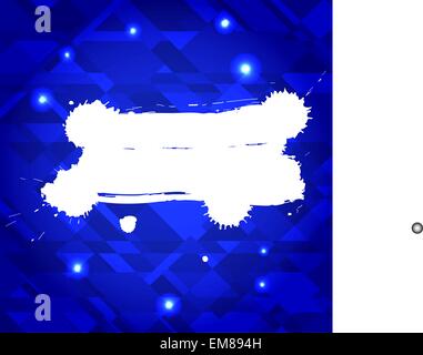 White grunge banner at blue abstract background. Stock Vector