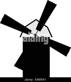 windmill silhouette (vector) Stock Vector