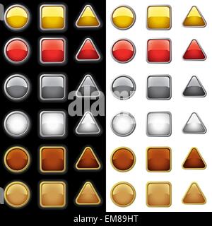 Shiny Buttons Collection Stock Vector