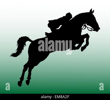 Silhouette Of  Horseman Stock Vector