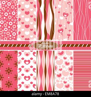 Collection of seamless pattern backgrounds Stock Vector