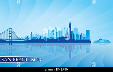 San Francisco city skyline silhouette background Stock Vector