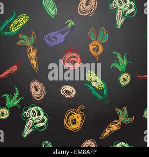 Chalkboard with vegetables Stock Vector