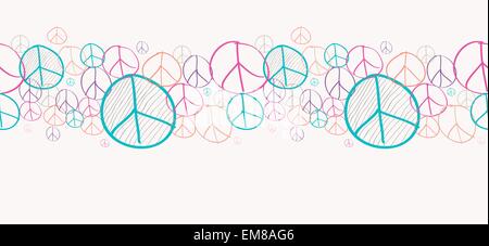 Sketch peace symbols seamless pattern background EPS10 file. Stock Vector
