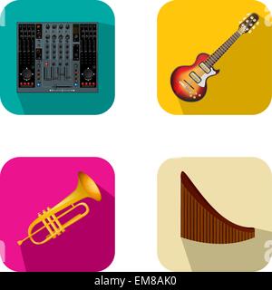 Music and party icons 4 Stock Vector