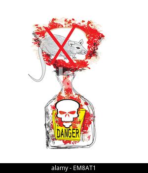 bottle of rat poison Stock Vector
