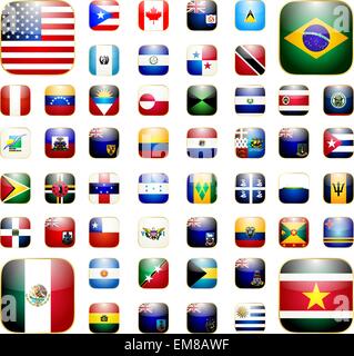 American continent app icon Stock Vector