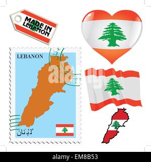national colours of Lebanon Stock Vector