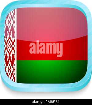 Smart phone button with Belarus flag Stock Vector