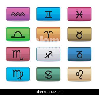 Horoscope zodiac signs, vector set Stock Vector