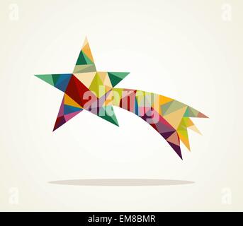 Merry Christmas trendy shooting star composition EPS10 file. Stock Vector