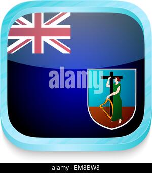 Smart phone button with Montserrat flag Stock Vector