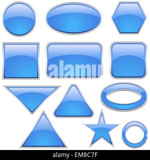 Blue Glass Shapes Stock Vector